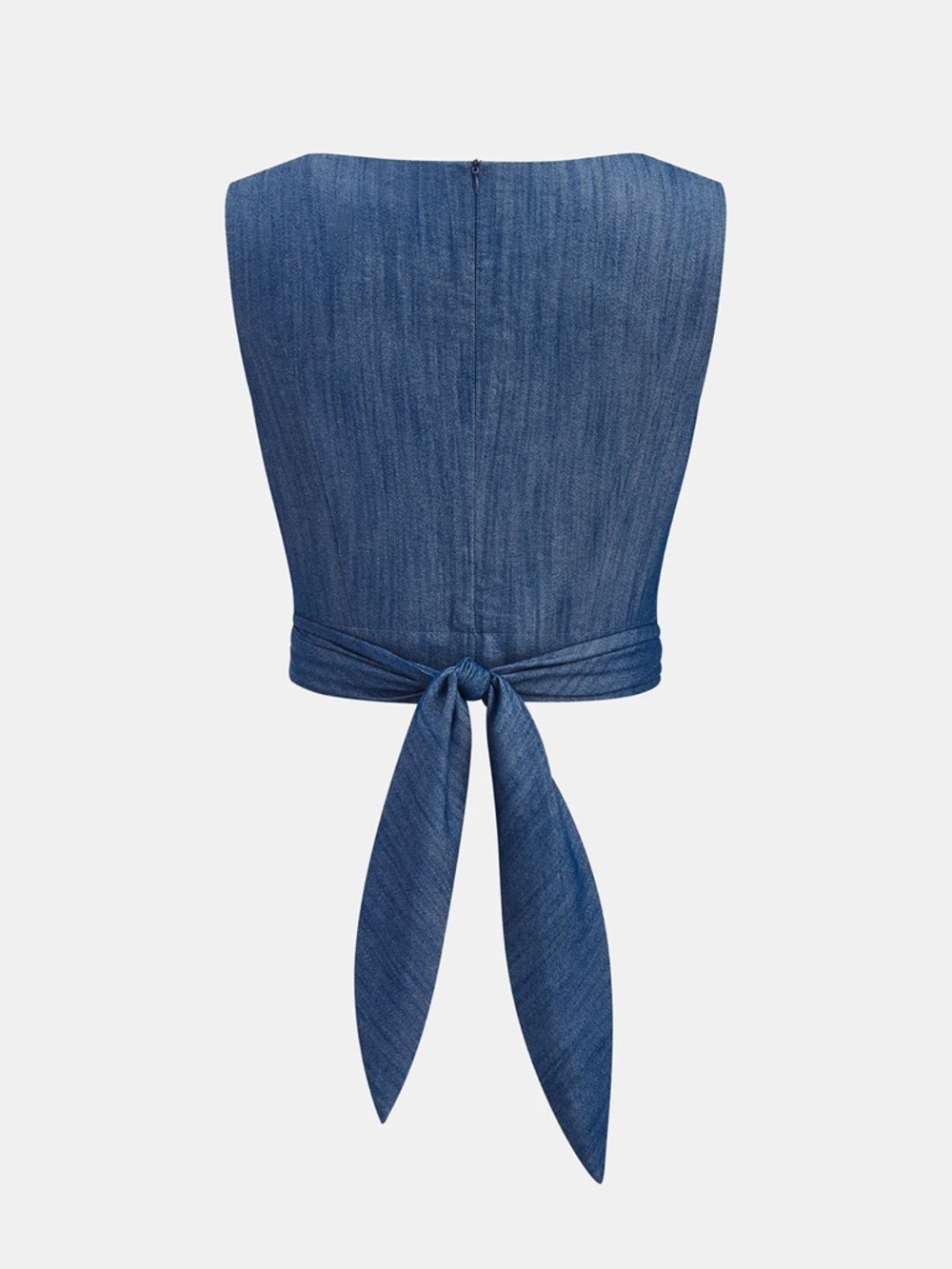 Commense Blue Tie-Front Crop Top & Wide-Leg Pants Set - Picture 2 of 4